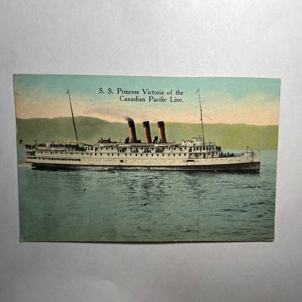 1916 VTG RPPC SA Princess Victoria Canadian Pacific Line Ship Seattle Antique US